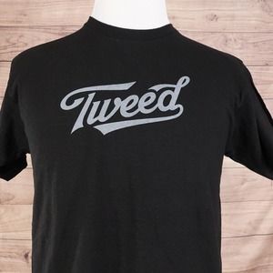 NWT TWEED BRAND LOGO SHORT SLEEVE BLACK‎ T-SHIRT SIZE M MEDIUM NEW